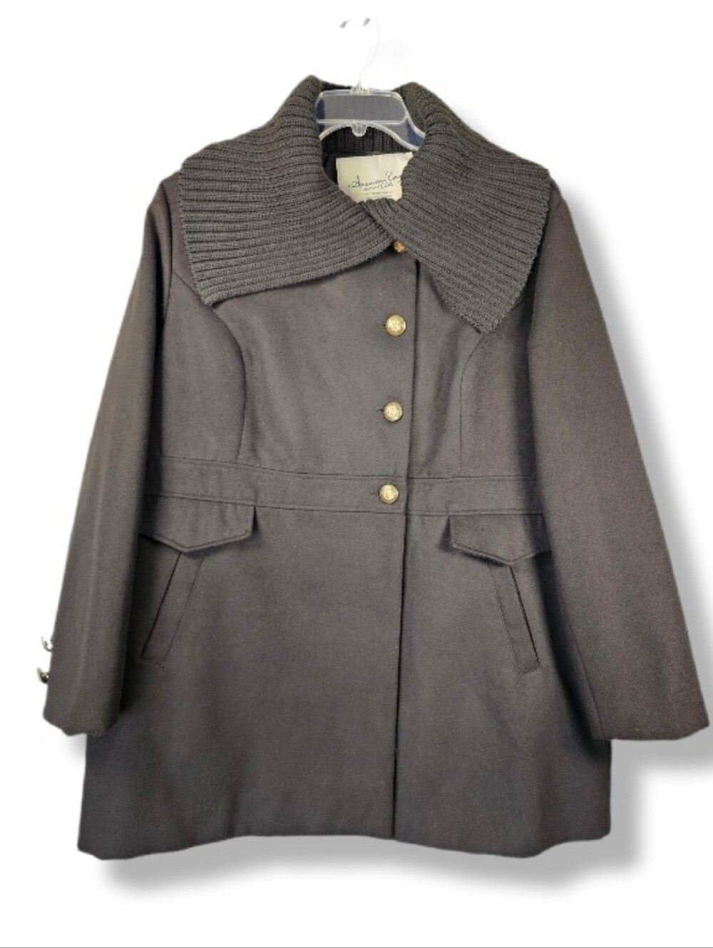 American Rag Cie Women's 2X Military Coat Dramatic Statement Collar